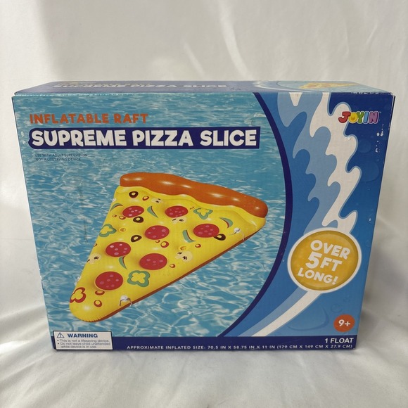 JOYIN Supreme Pizza Slice Pool Lake Inflatable Float Raft 5+ Feet Long NEW - Picture 1 of 5